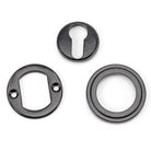 Black Round Euro Escutcheon (Art Deco) | From The Anvil - Euro Escutcheons - From The Anvil - Yester Home