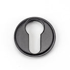 Black Round Euro Escutcheon (Art Deco) | From The Anvil-Euro Escutcheons-Yester Home