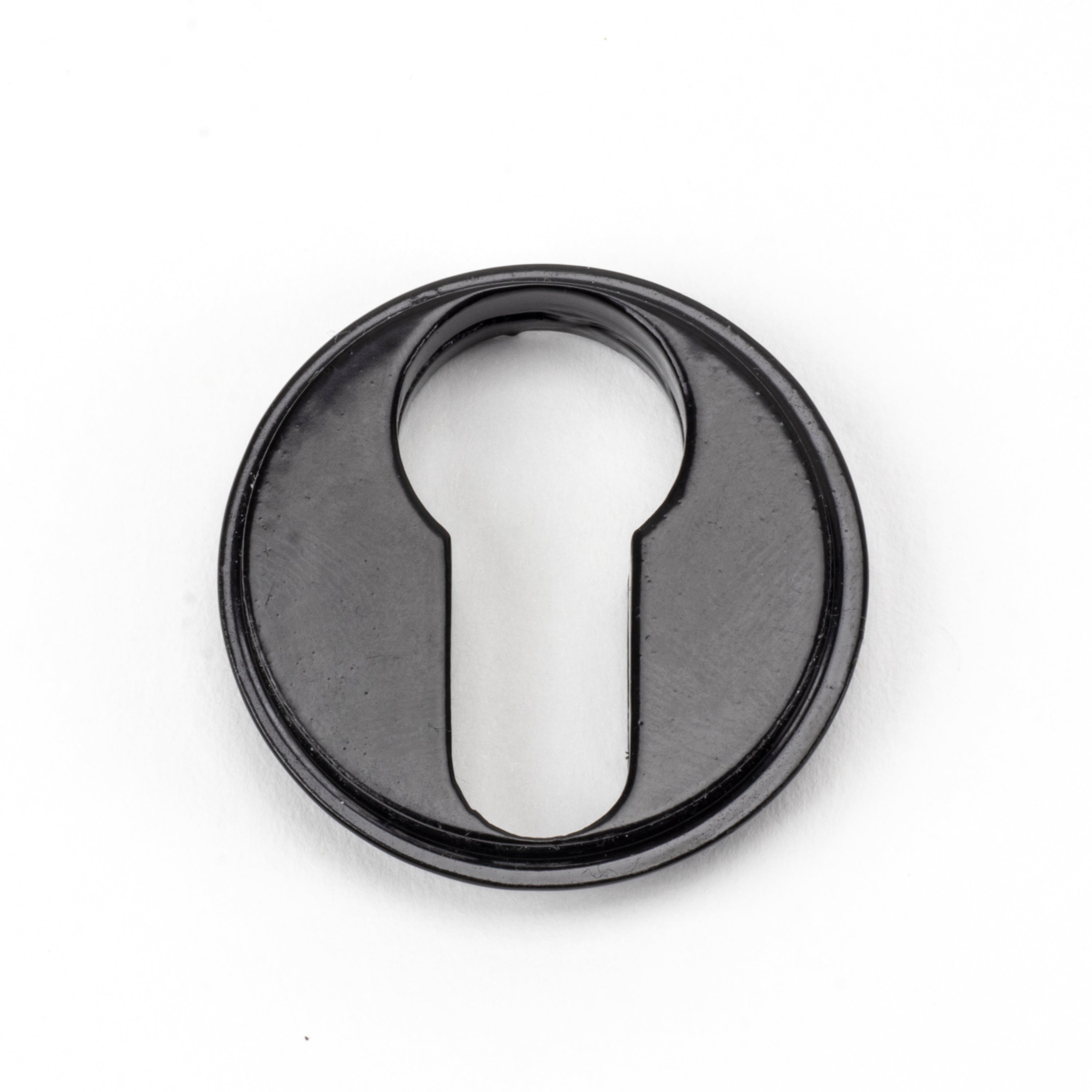 Black Round Euro Escutcheon (Art Deco) | From The Anvil-Euro Escutcheons-Yester Home