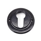Black Round Euro Escutcheon (Art Deco) | From The Anvil-Euro Escutcheons-Yester Home
