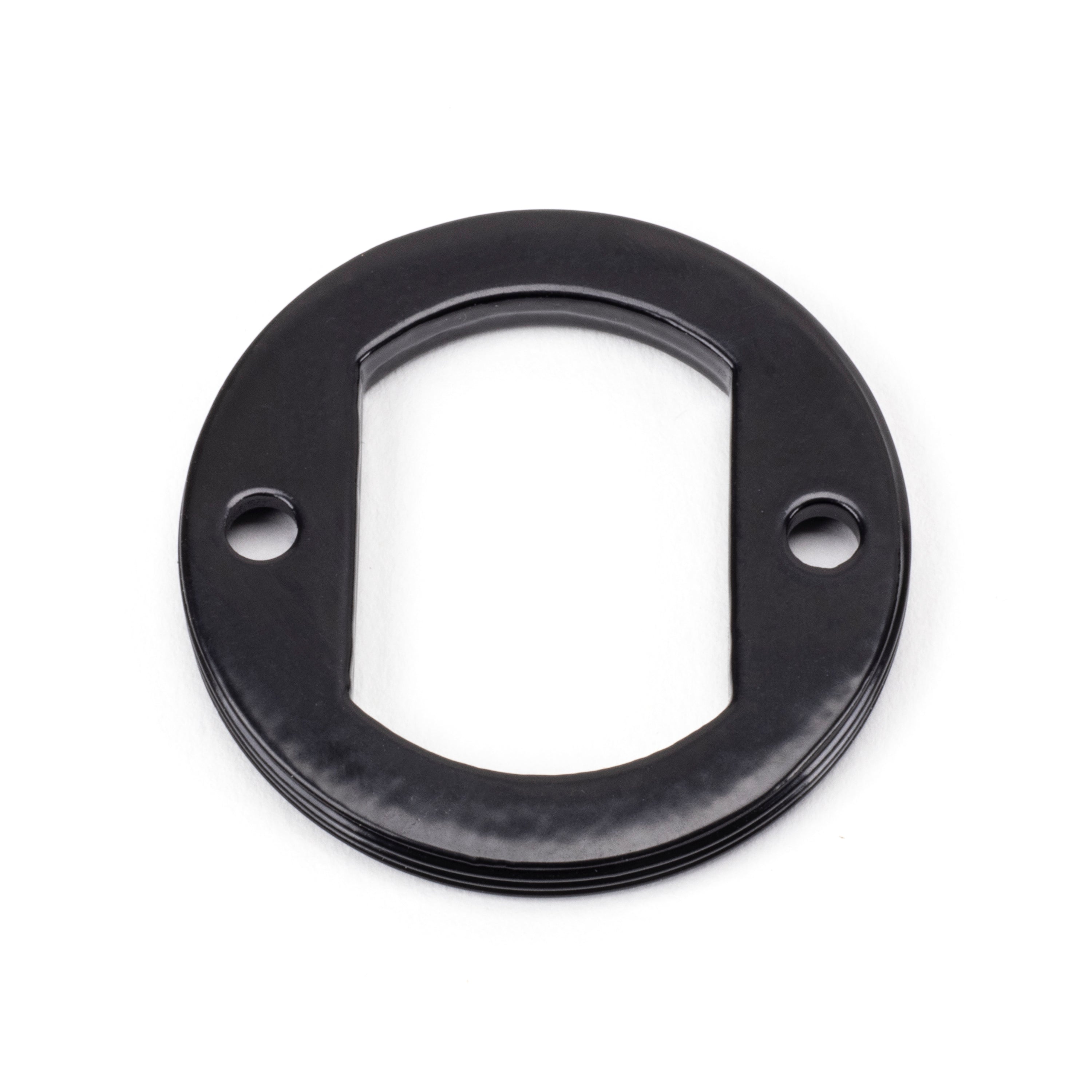Black Round Euro Escutcheon (Art Deco) | From The Anvil-Euro Escutcheons-Yester Home