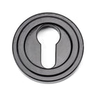 Black Round Euro Escutcheon (Art Deco) | From The Anvil - Euro Escutcheons - From The Anvil - Yester Home