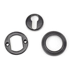Black Round Euro Escutcheon (Beehive) | From The Anvil-Euro Escutcheons-Yester Home