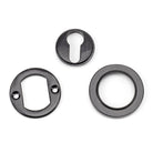Black Round Euro Escutcheon (Plain) | From The Anvil-Euro Escutcheons-Yester Home