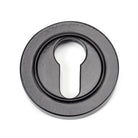 Black Round Euro Escutcheon (Plain) | From The Anvil-Euro Escutcheons-Yester Home