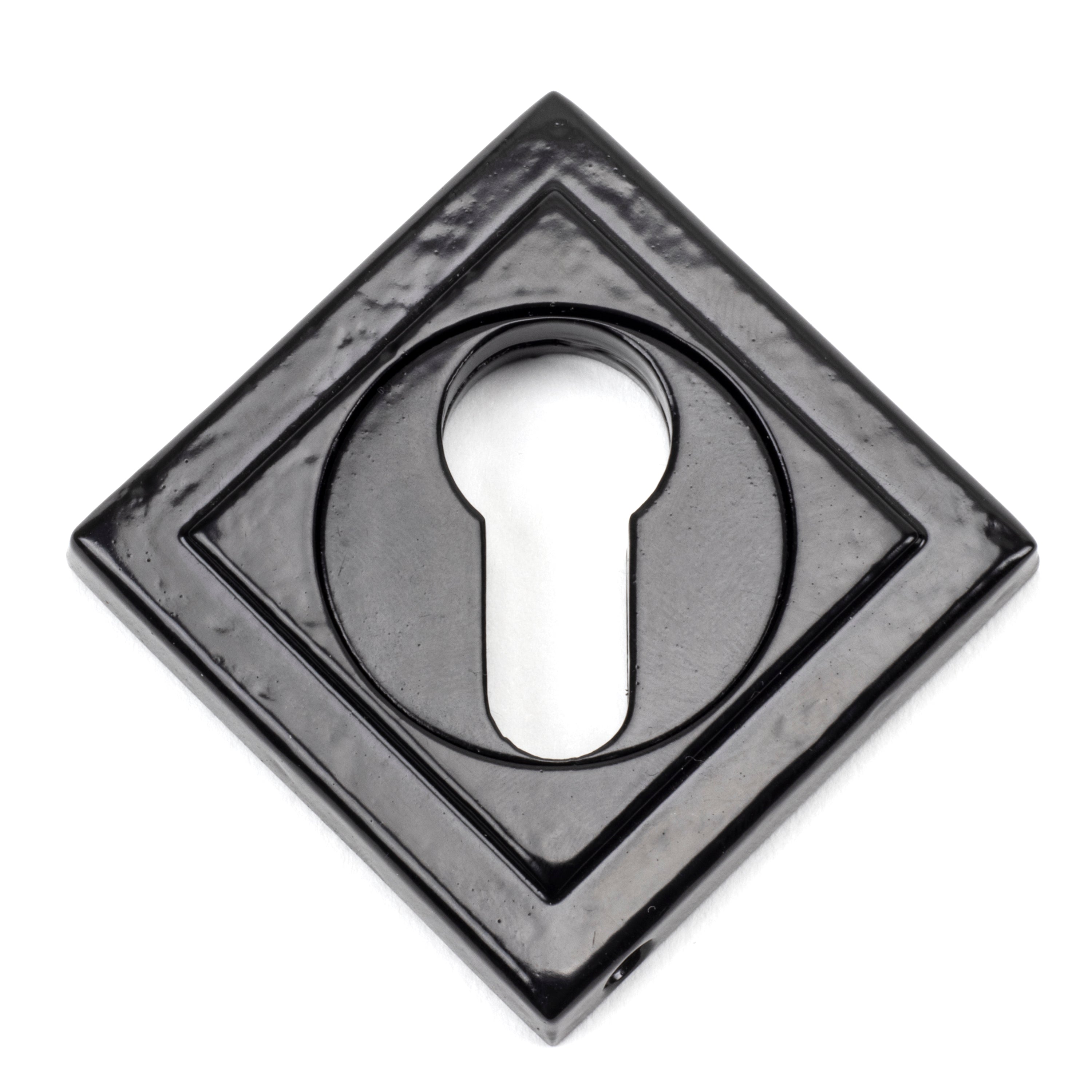 Black Round Euro Escutcheon (Square) | From The Anvil-Euro Escutcheons-Yester Home
