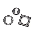 Black Round Euro Escutcheon (Square) | From The Anvil-Euro Escutcheons-Yester Home