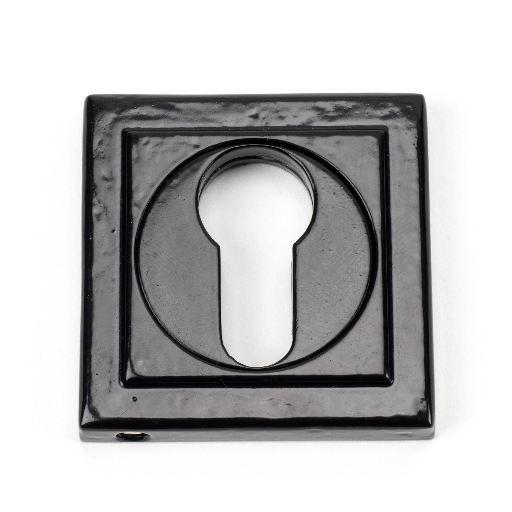 Black Round Euro Escutcheon (Square) | From The Anvil - Euro Escutcheons - From The Anvil - Yester Home