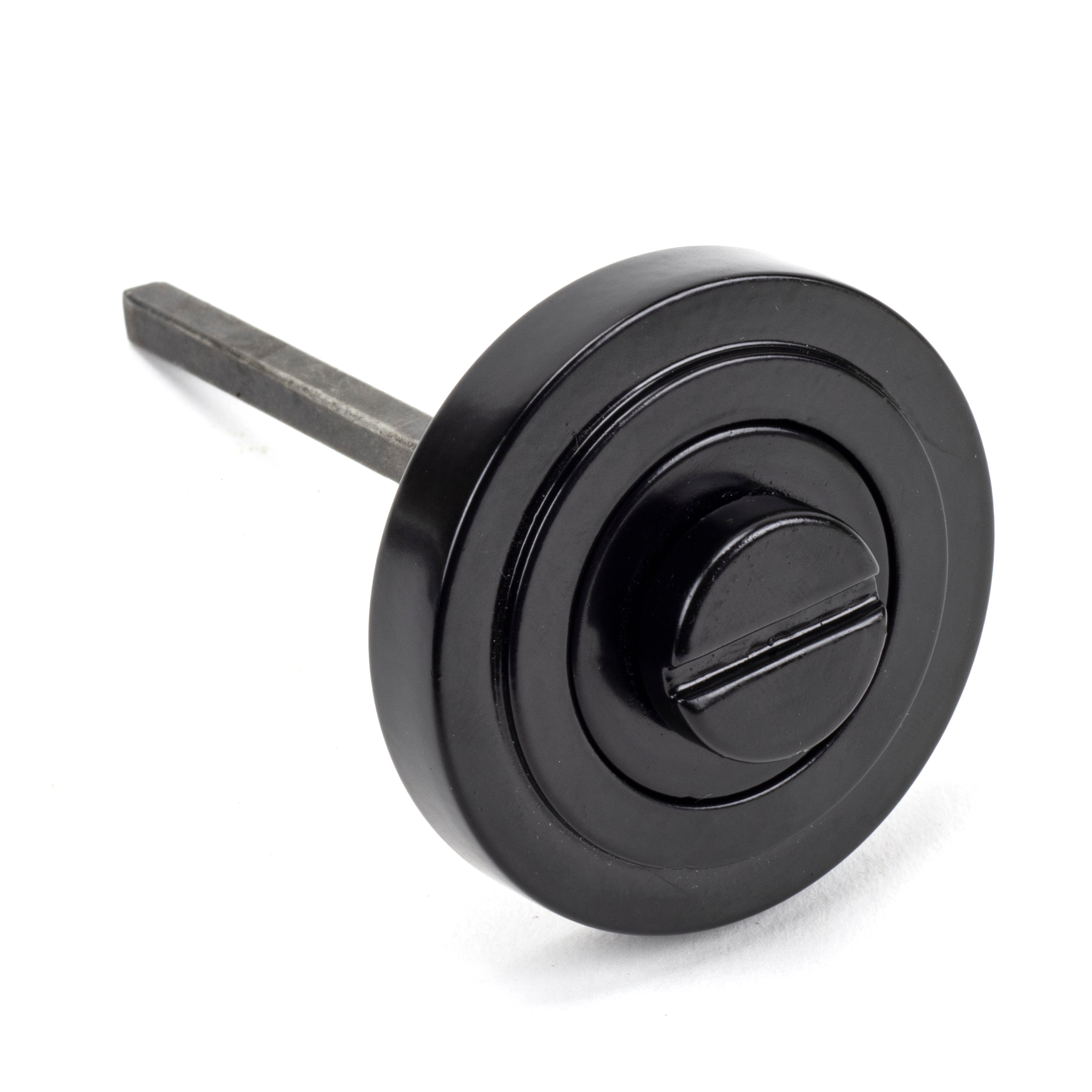 Black Round Thumbturn Set (Art Deco) | From The Anvil-Thumbturns-Yester Home