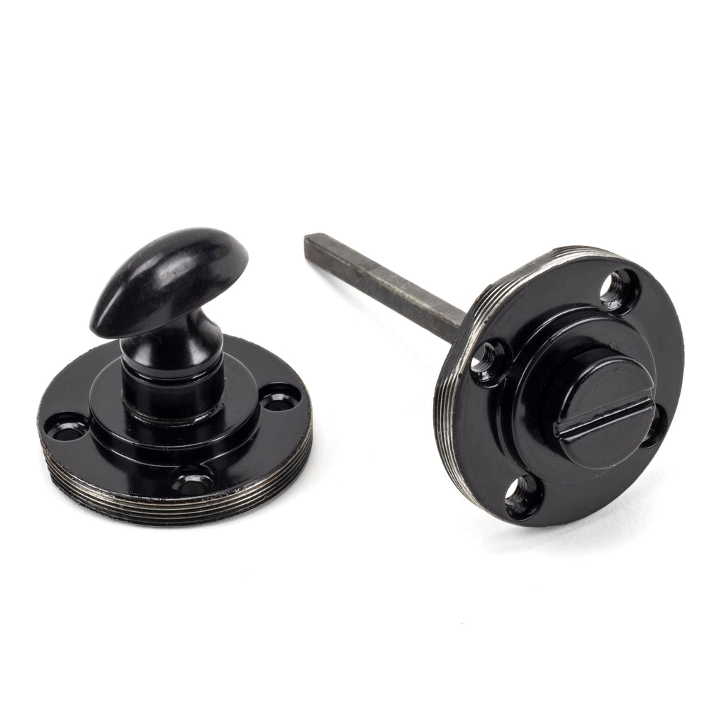 Black Round Thumbturn Set (Art Deco) | From The Anvil-Thumbturns-Yester Home