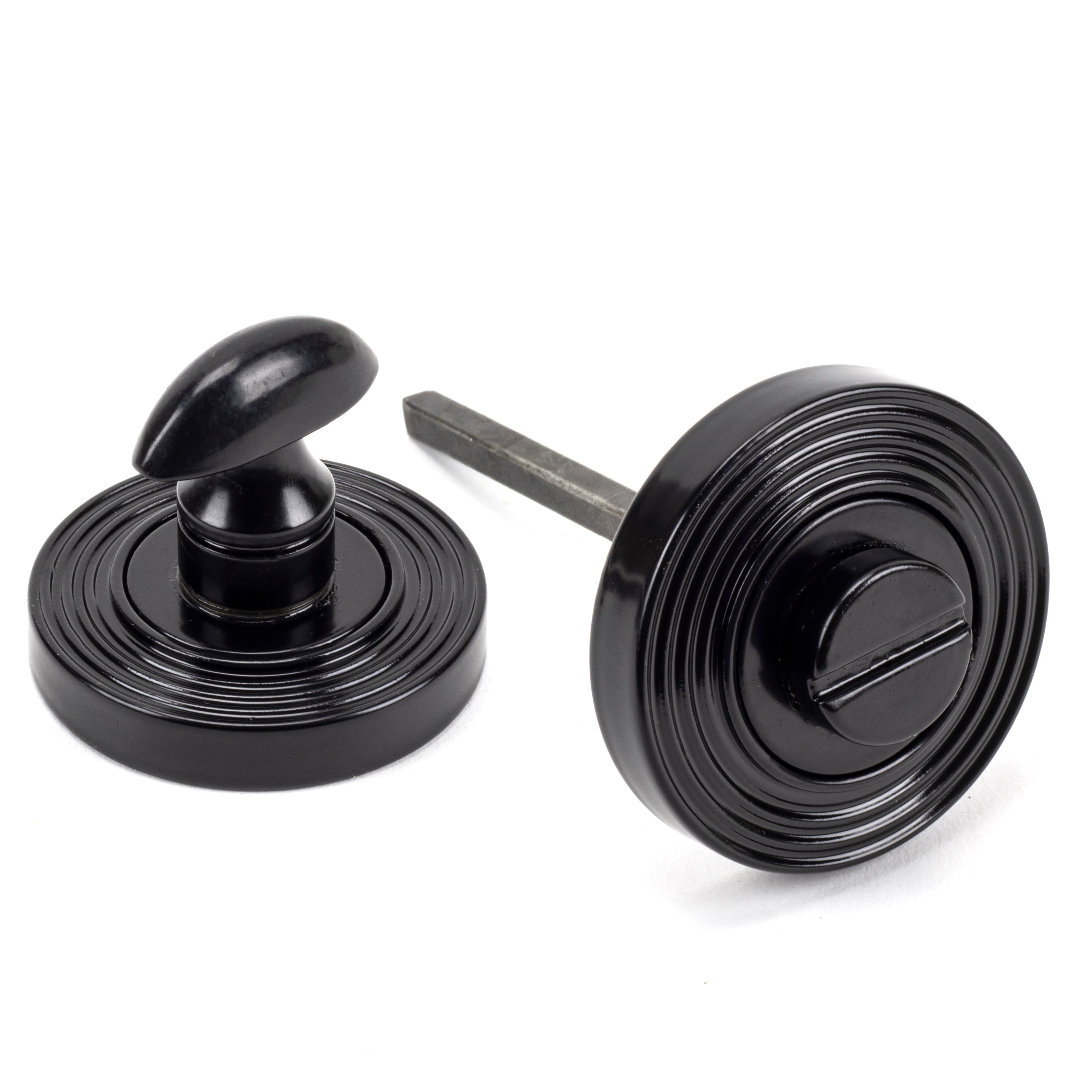 Black Round Thumbturn Set (Beehive) | From The Anvil-Thumbturns-Yester Home