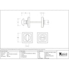 Black Round Thumbturn Set (Square) | From The Anvil-Thumbturns-Yester Home