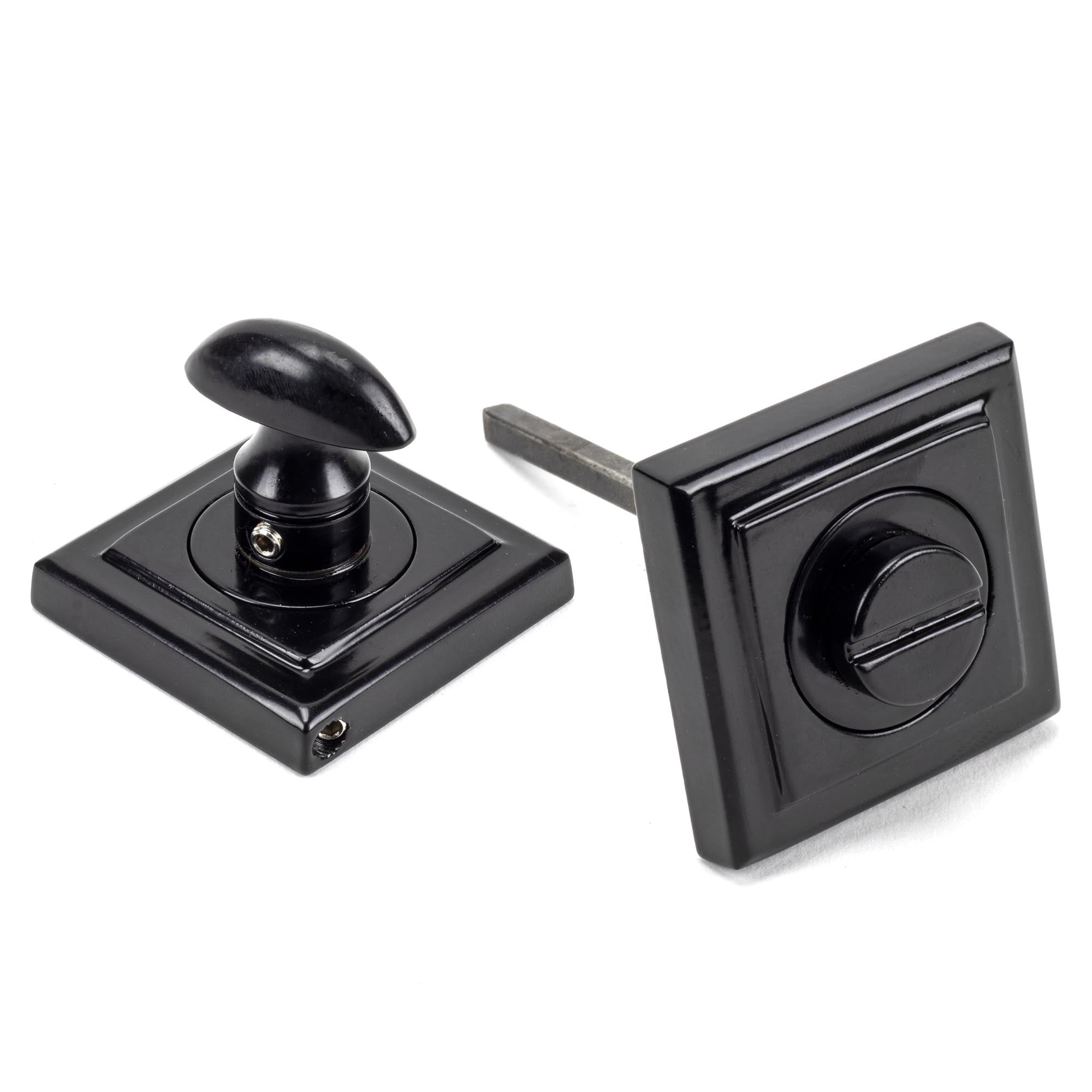 Black Round Thumbturn Set (Square) | From The Anvil - Thumbturns - From The Anvil - Yester Home
