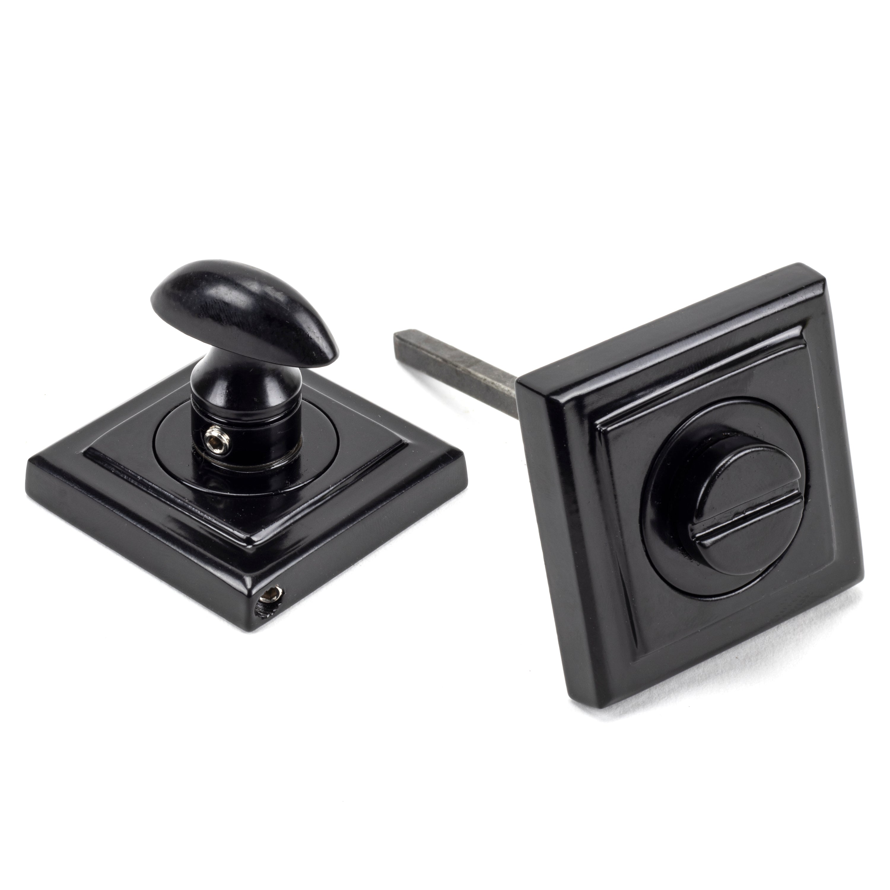 Black Round Thumbturn Set (Square) | From The Anvil-Thumbturns-Yester Home