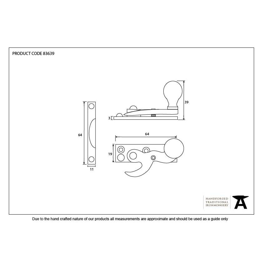 Black Sash Hook Fastener | From The Anvil-Sash Hook Fasteners-Yester Home