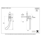 Black Slim Peardrop Espag - LH | From The Anvil-Espag. Fasteners-Yester Home