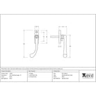Black Slim Peardrop Espag - LH | From The Anvil - Espag. Fasteners - From The Anvil - Yester Home