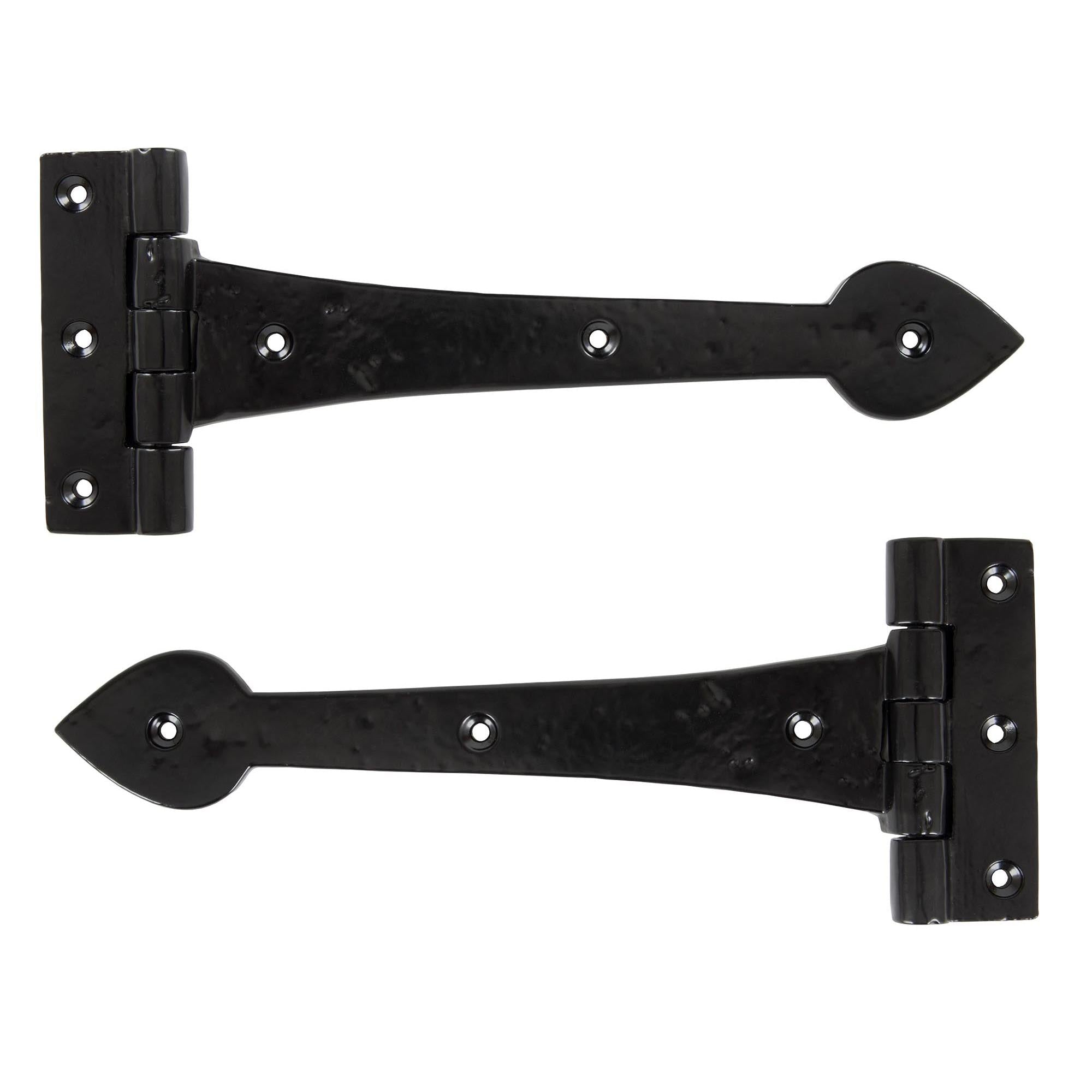 Black Smooth 10½" Cast T Hinge (pair) | From The Anvil - T Hinges - From The Anvil - Yester Home