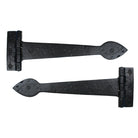 Black Smooth 12" Cast T Hinge (pair) | From The Anvil-T Hinges-Yester Home