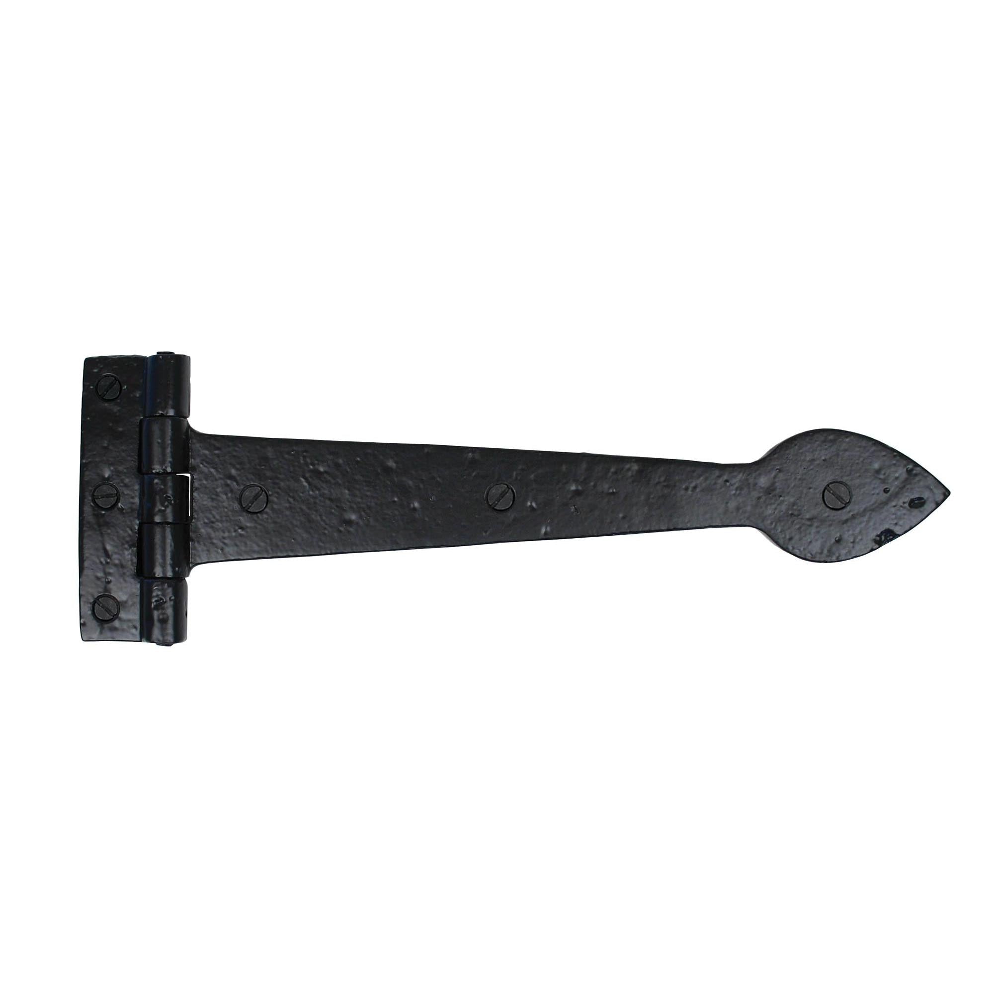 Black Smooth 12" Cast T Hinge (pair) | From The Anvil - T Hinges - From The Anvil - Yester Home