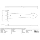 Black Smooth 12" Cast T Hinge (pair) | From The Anvil - T Hinges - From The Anvil - Yester Home