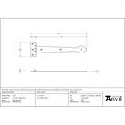 Black Smooth 16" Cast T Hinge (pair) | From The Anvil - T Hinges - From The Anvil - Yester Home