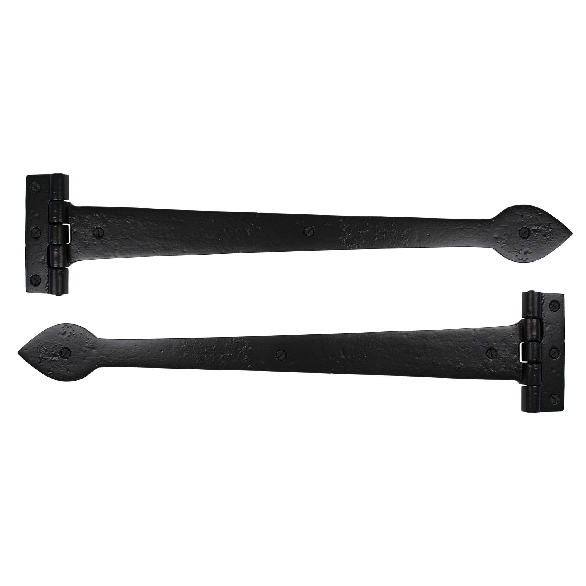 Black Smooth 18" Cast T Hinge (pair) | From The Anvil - T Hinges - From The Anvil - Yester Home
