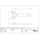 Black Smooth 6" Cast T Hinge (pair) | From The Anvil - T Hinges - From The Anvil - Yester Home