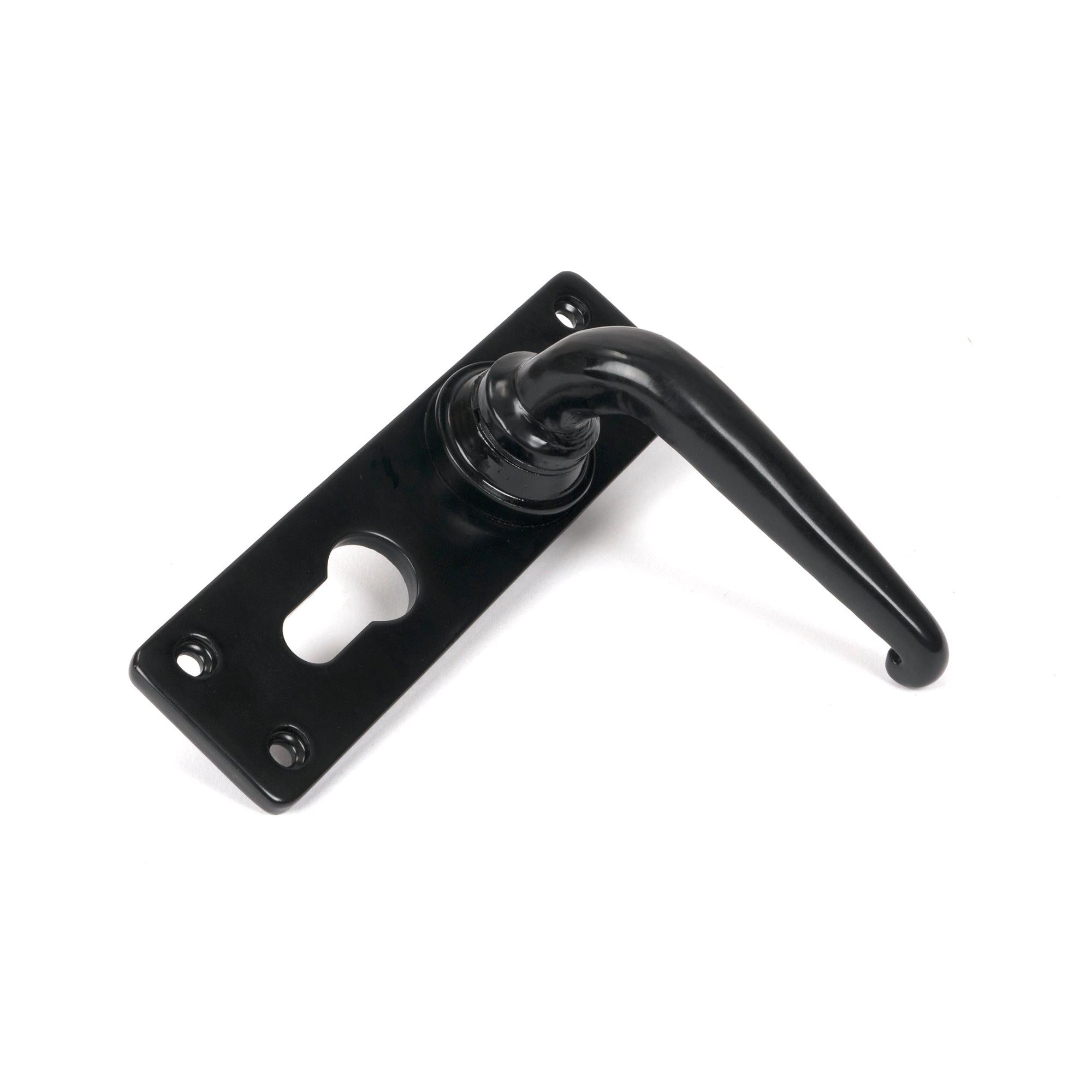 Black Smooth Lever Euro Lock Set | From The Anvil - Lever Euro - From The Anvil - Yester Home