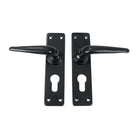 Black Smooth Lever Euro Lock Set | From The Anvil - Lever Euro - From The Anvil - Yester Home