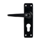 Black Smooth Lever Euro Lock Set | From The Anvil-Lever Euro-Yester Home