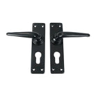 Black Smooth Lever Euro Lock Set | From The Anvil-Lever Euro-Yester Home