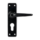 Black Smooth Lever Euro Lock Set | From The Anvil-Lever Euro-Yester Home
