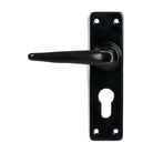 Black Smooth Lever Euro Lock Set | From The Anvil-Lever Euro-Yester Home