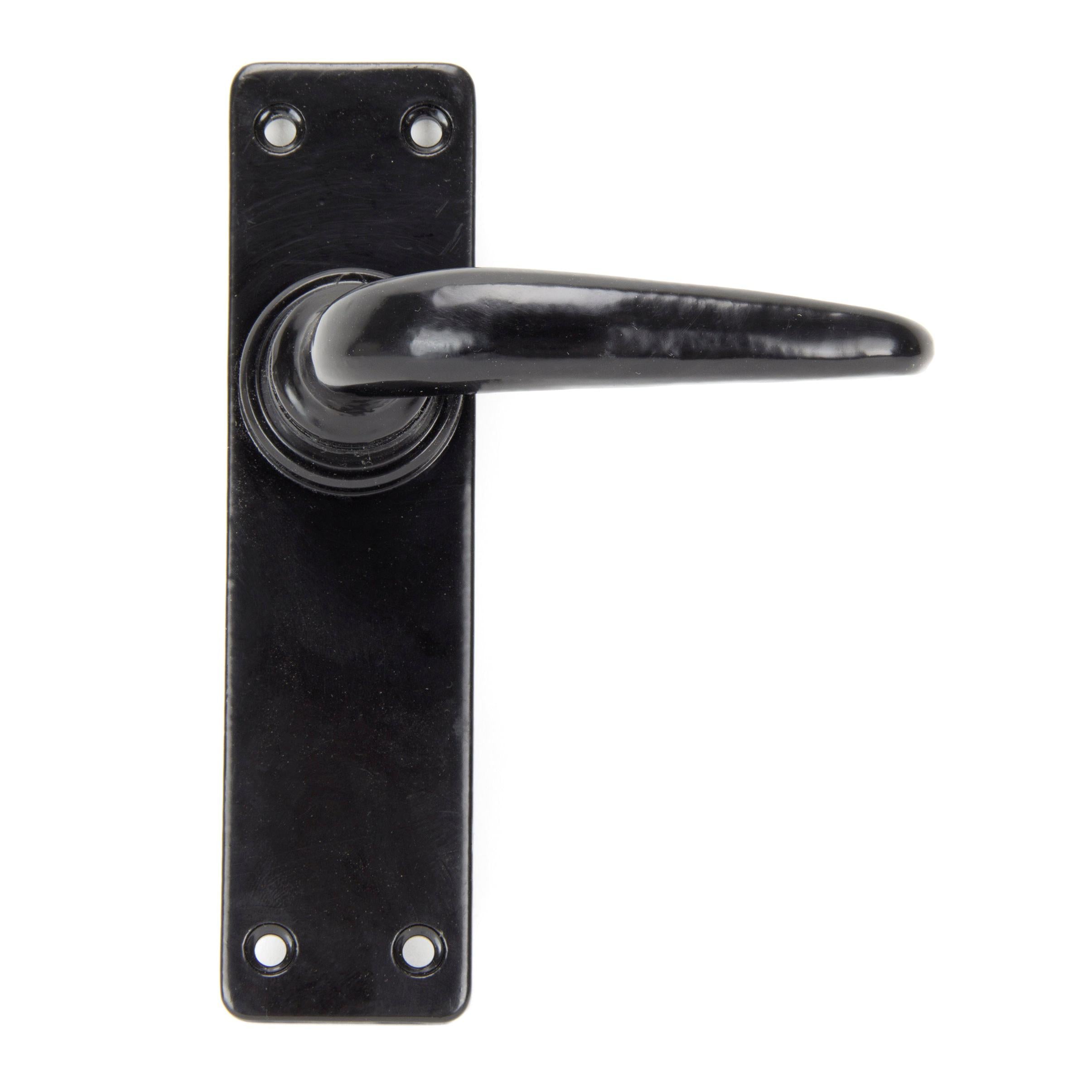 Black Smooth Lever Latch Set | From The Anvil - Lever Latch - From The Anvil - Yester Home