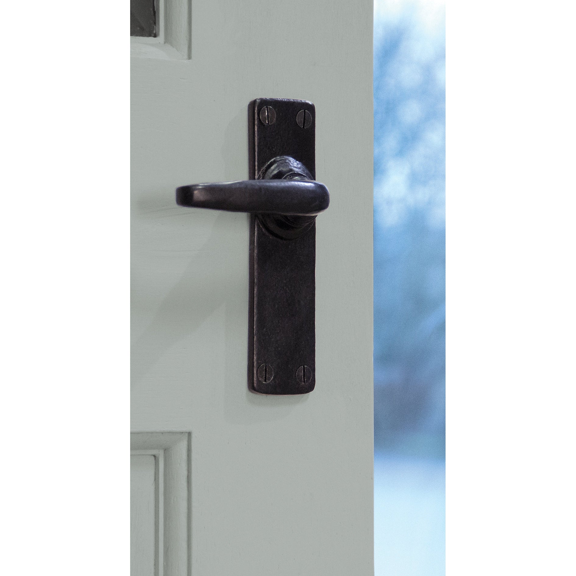 Black Smooth Lever Latch Set | From The Anvil-Lever Latch-Yester Home