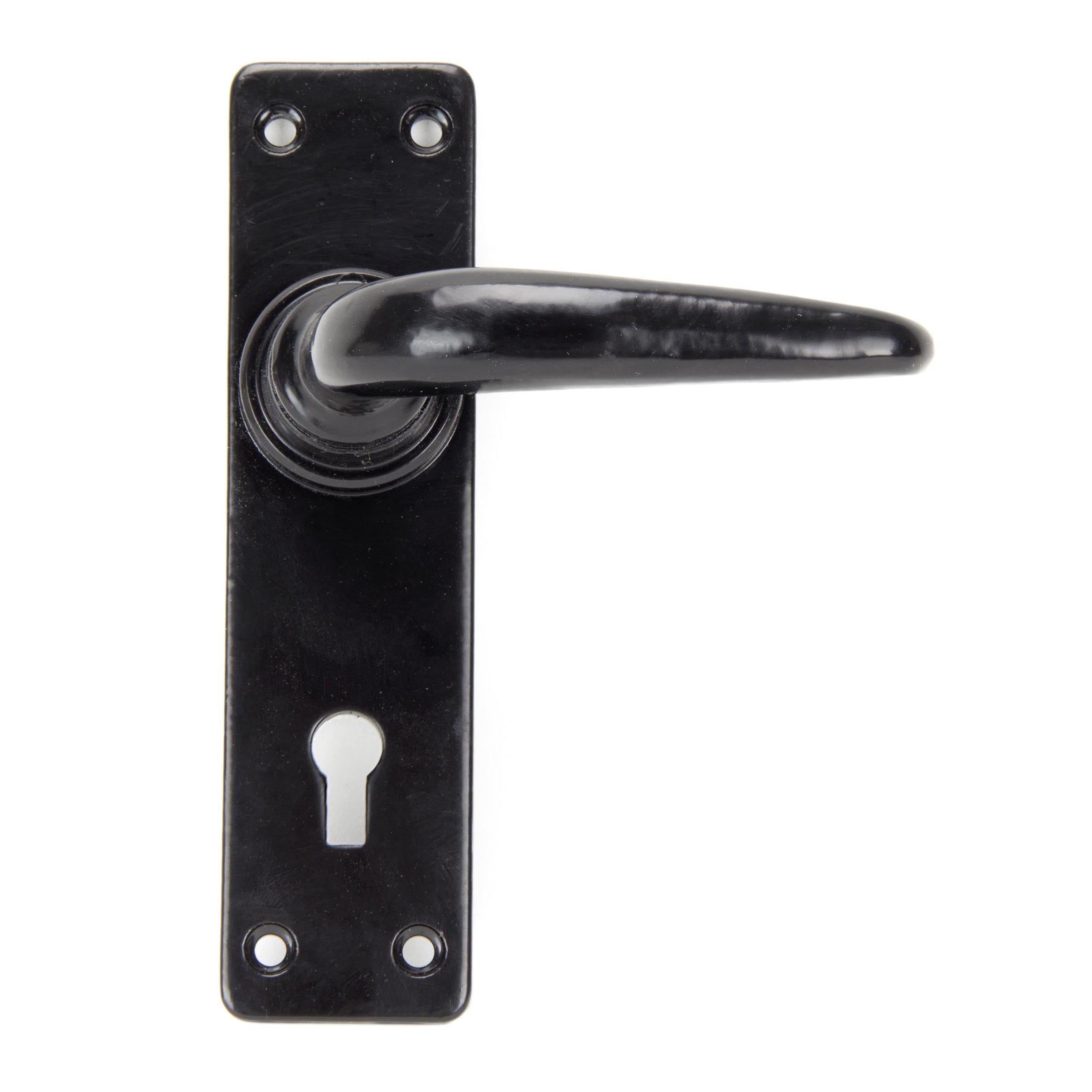 Black Smooth Lever Lock Set | From The Anvil - Lever Lock - From The Anvil - Yester Home