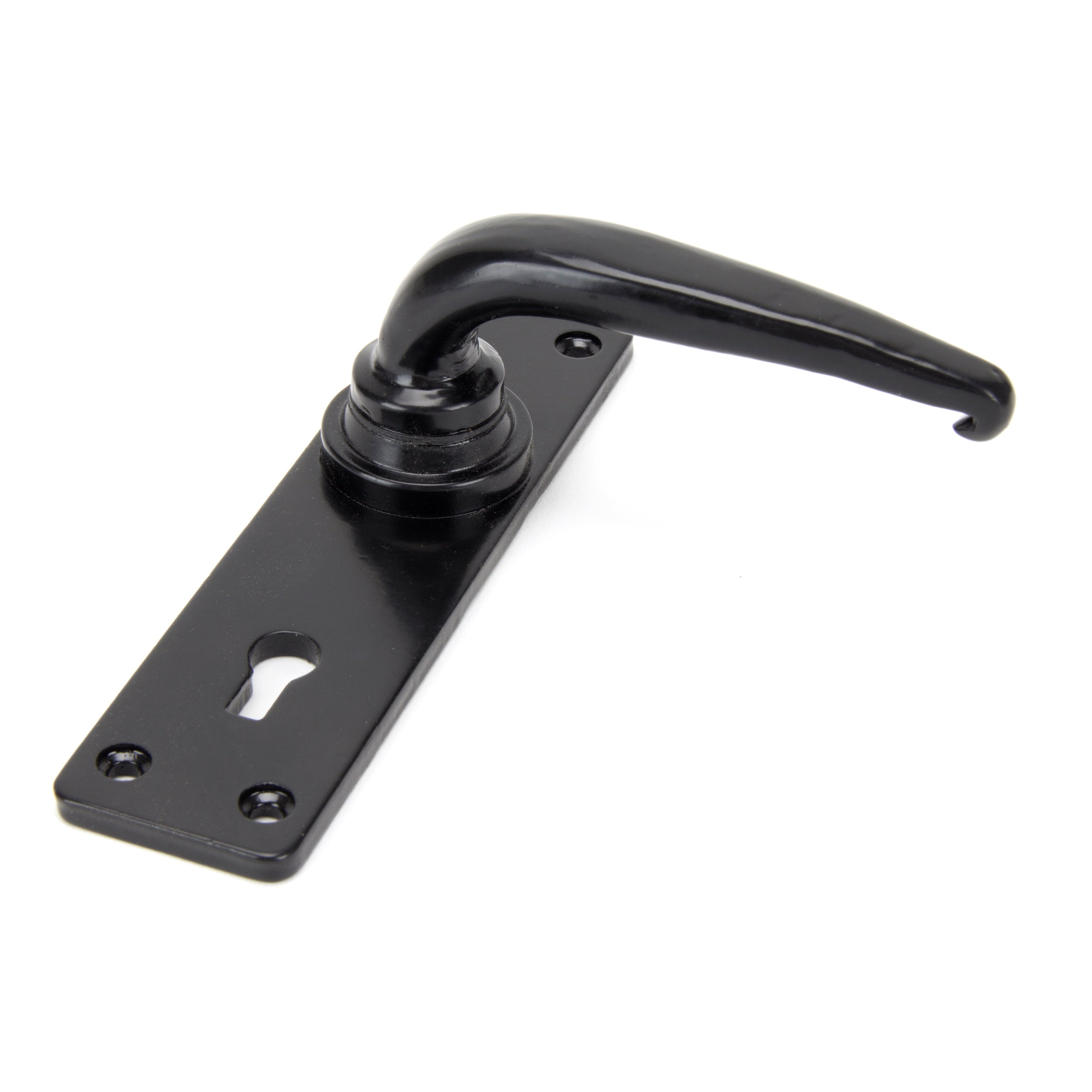 Black Smooth Lever Lock Set | From The Anvil-Lever Lock-Yester Home
