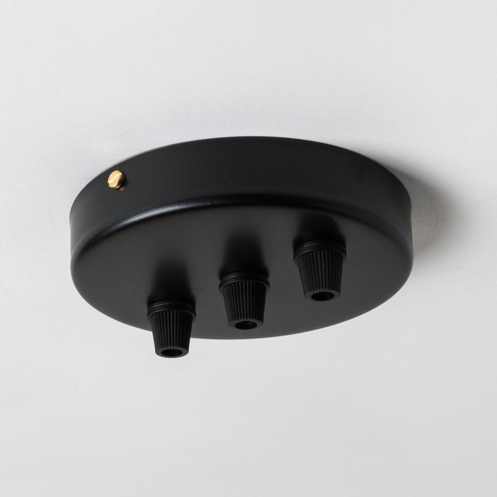 Black Steel 100mm Ceiling Rose - All Outlet Options-Ceiling Rose-Yester Home