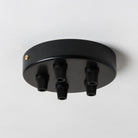 Black Steel 100mm Ceiling Rose - All Outlet Options-Ceiling Rose-Yester Home