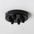 Black Steel 100mm Ceiling Rose - All Outlet Options-Ceiling Rose-Yester Home
