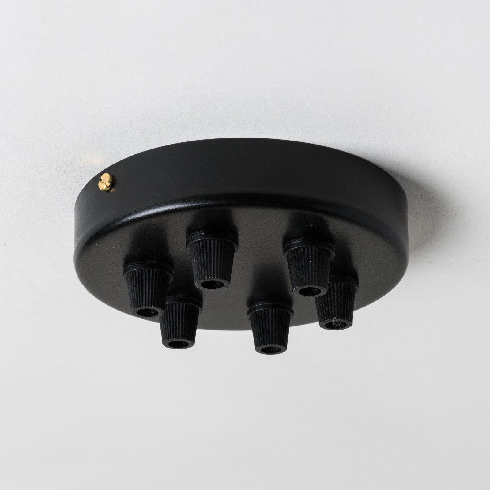 Black Steel 100mm Ceiling Rose - All Outlet Options-Ceiling Rose-Yester Home