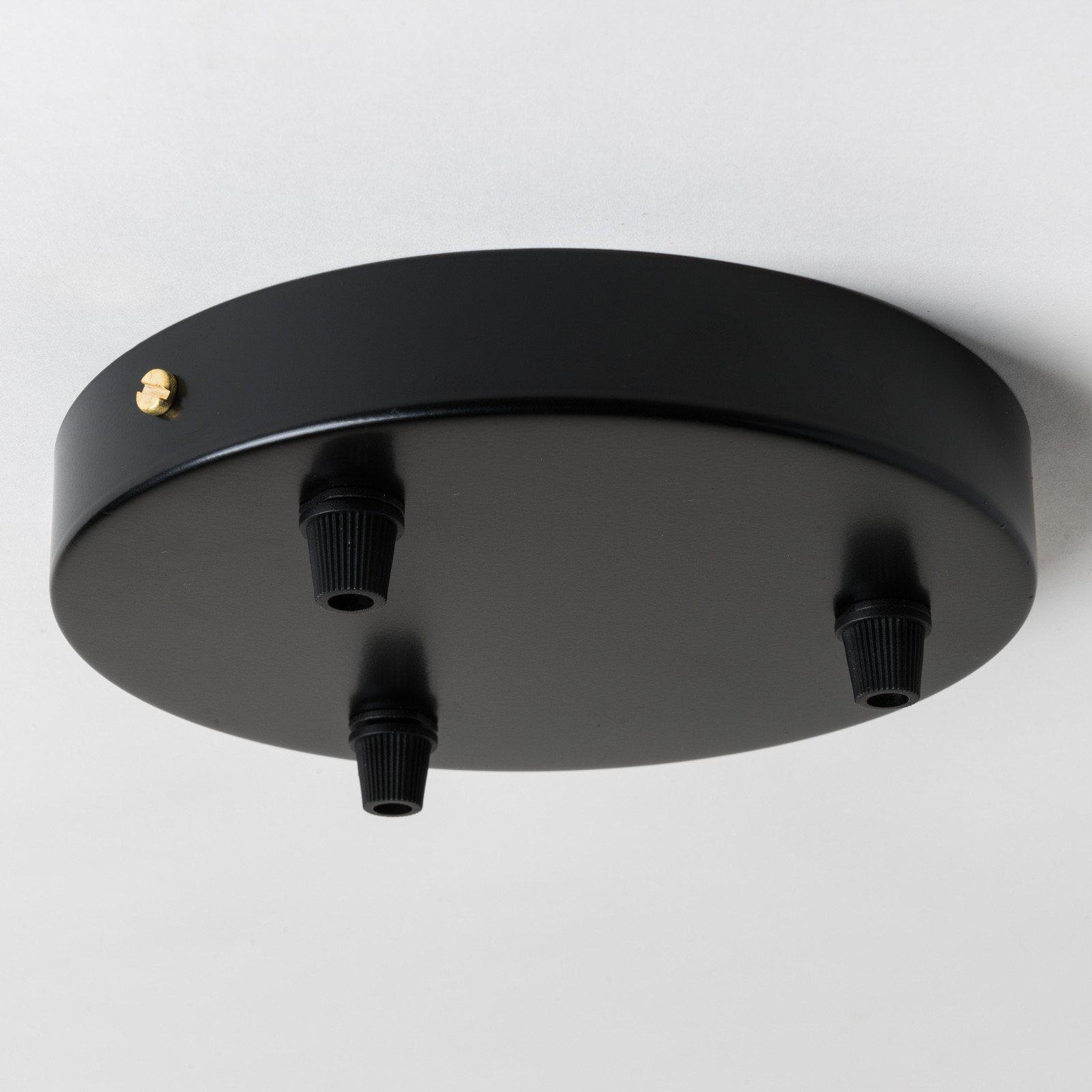 Black Steel Ceiling Rose Large 160mm - All Outlet Options-Ceiling Rose-Yester Home