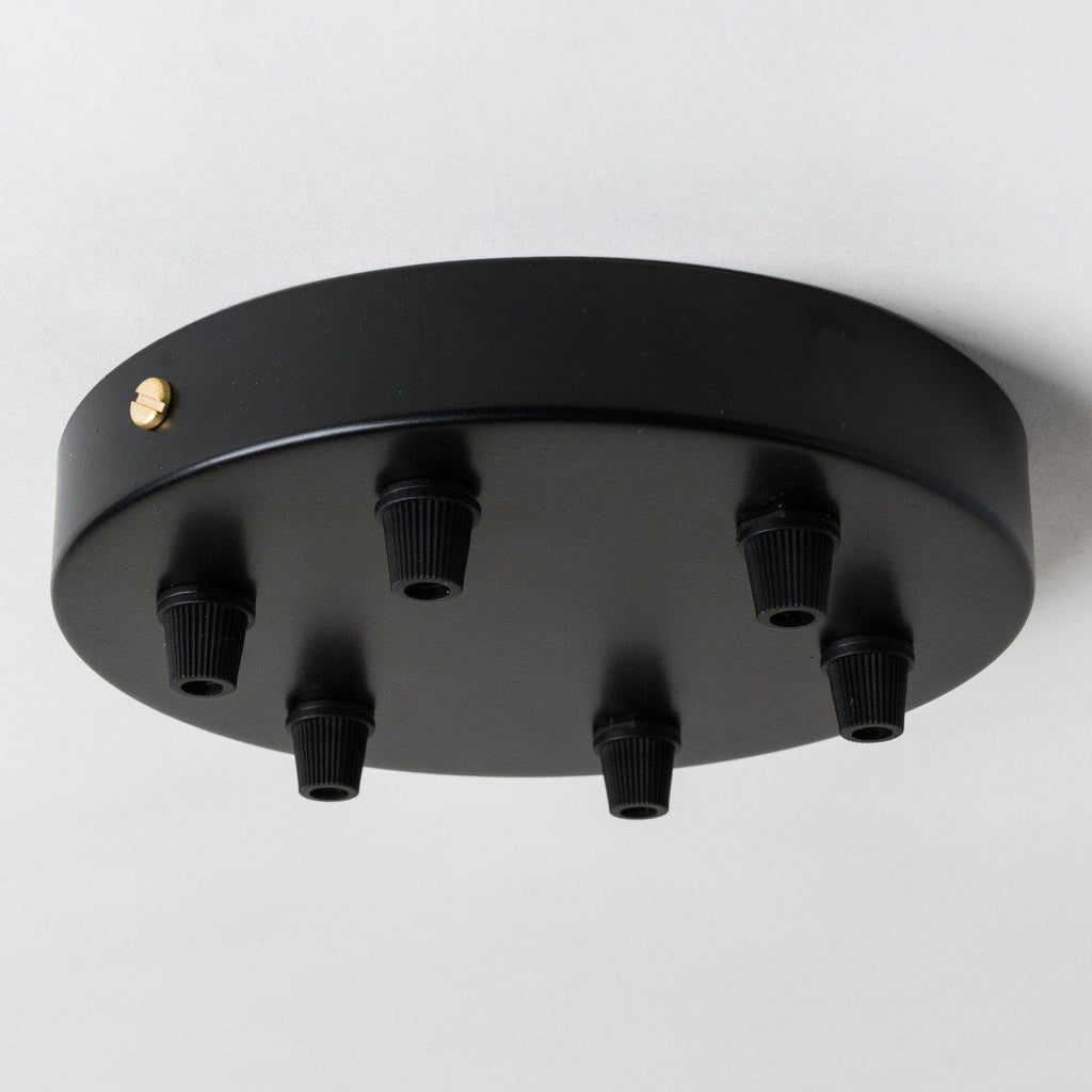 Black Steel Ceiling Rose Large 160mm - All Outlet Options-Ceiling Rose-Yester Home