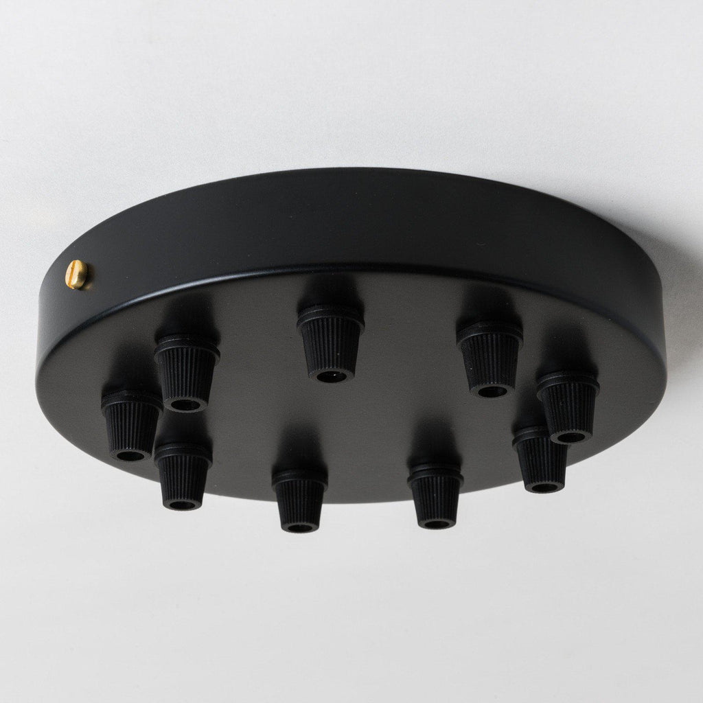 Black Steel Ceiling Rose Large 160mm - All Outlet Options-Ceiling Rose-Yester Home