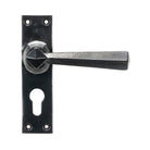 Black Straight Lever Euro Lock Set | From The Anvil - Lever Euro - From The Anvil - Yester Home
