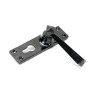 Black Straight Lever Euro Lock Set | From The Anvil - Lever Euro - From The Anvil - Yester Home