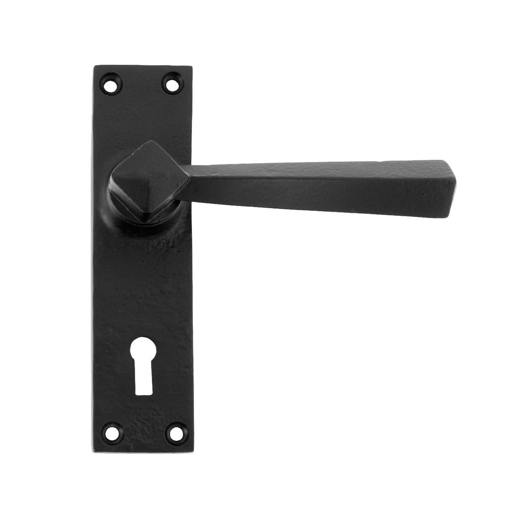 Black Straight Lever Lock Set | From The Anvil