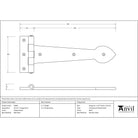 Black Textured 10½" Cast T Hinge (pair) | From The Anvil-T Hinges-Yester Home