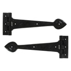 Black Textured 12" Cast T Hinge (pair) | From The Anvil-T Hinges-Yester Home